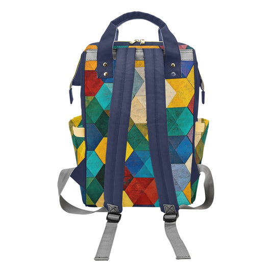 Mochila geométrica Bolsa para pañales multifunción (modelo 1688)