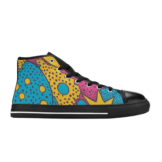 Lonas pop art Zapatos clásicos de lona de caña alta para mujer (modelo 017)