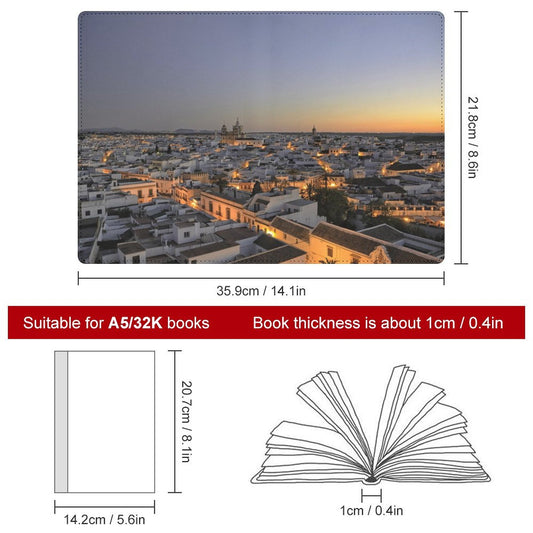 Cubierta de cuaderno personalizado con ciudad iluminada (A5)