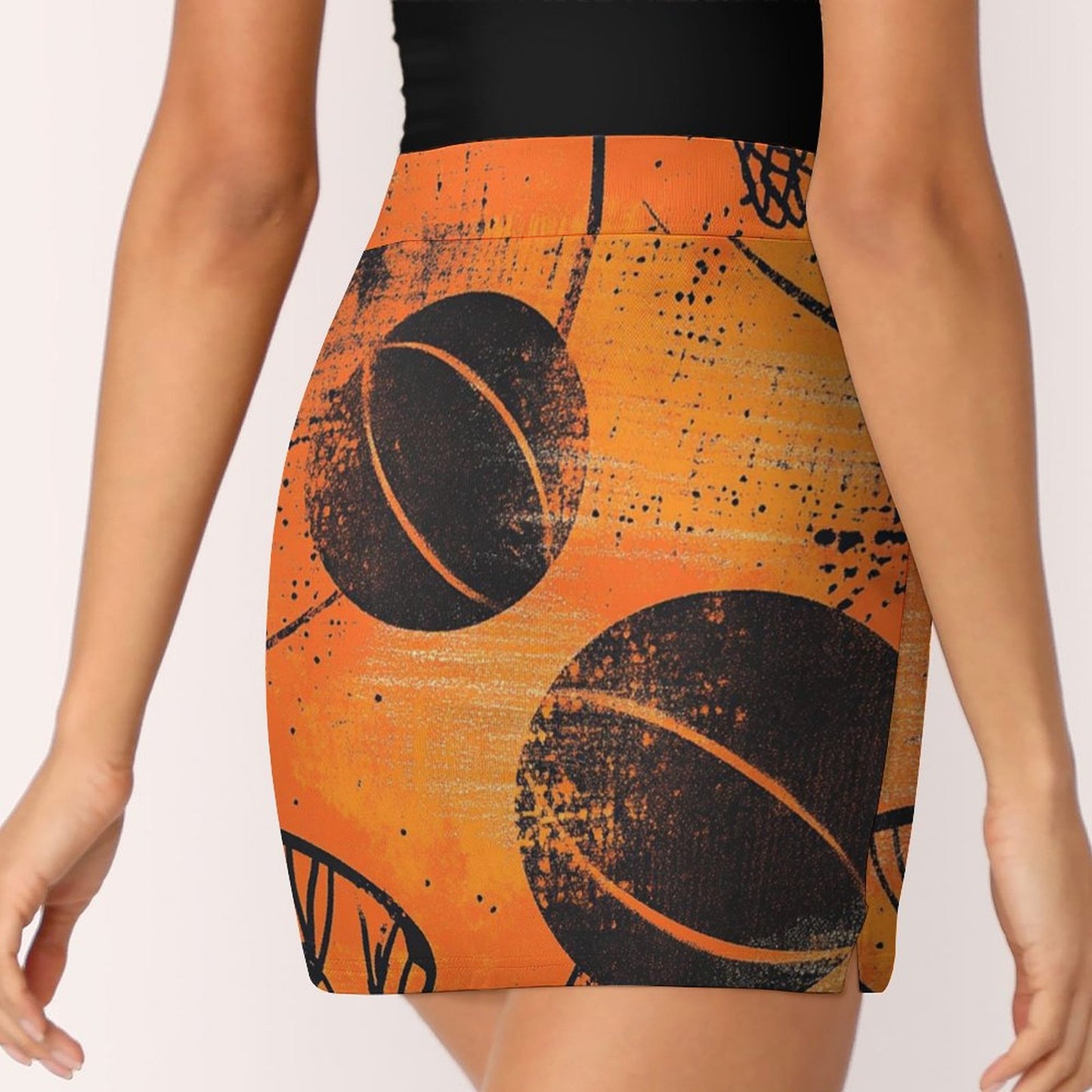 Falda Basket pantalón anti-vaciado de corte A con bolsillo