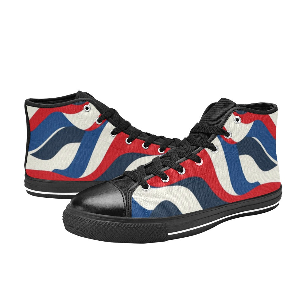 Lonas USA Zapatos clásicos de lona de caña alta para mujer (modelo 017)