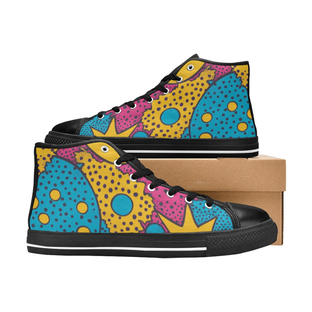 Lonas pop art Zapatos clásicos de lona de caña alta para mujer (modelo 017)