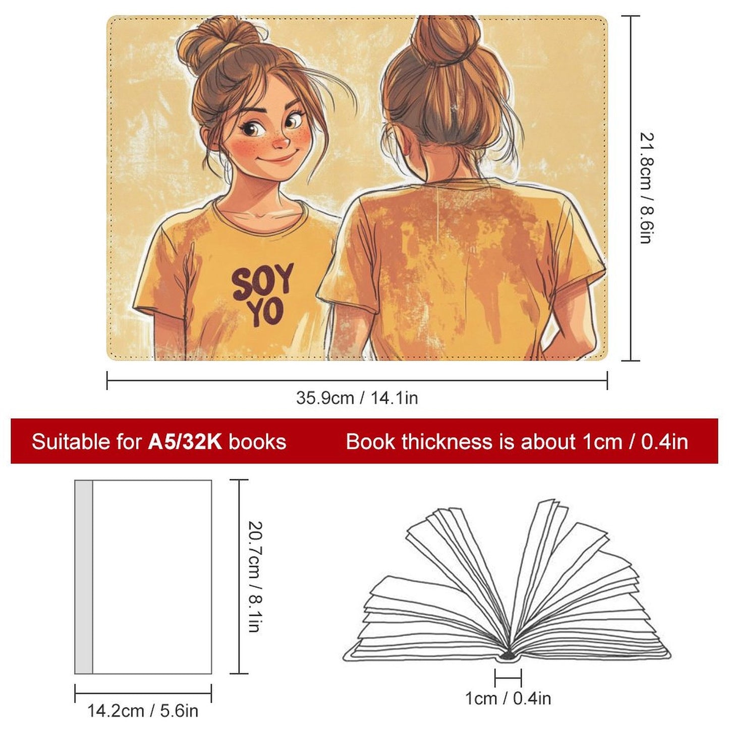 Cubierta de cuaderno personalizado Chica Soy yo (A5)