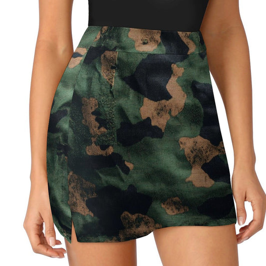 Falda pantalón camuflaje militar anti-vaciado de corte A con bolsillo