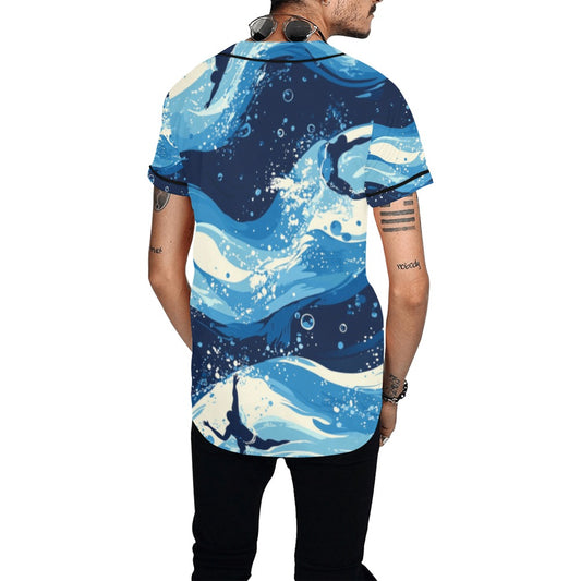 Camiseta de natación con estampado integral de béisbol para hombre (modelo T50)