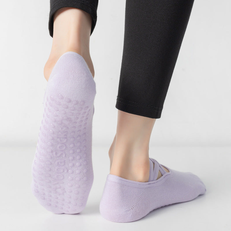 Calcetines de yoga sin espalda para mujer con goma antideslizante en la parte inferior, de fitness corporal para baile y pilates