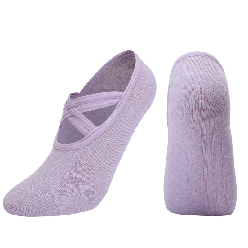 Calcetines de yoga sin espalda para mujer con goma antideslizante en la parte inferior, de fitness corporal para baile y pilates