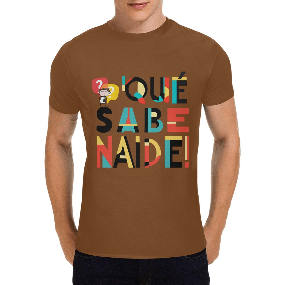 Que sabe naide Camiseta para hombre en talla estadounidense (solo impresión frontal)