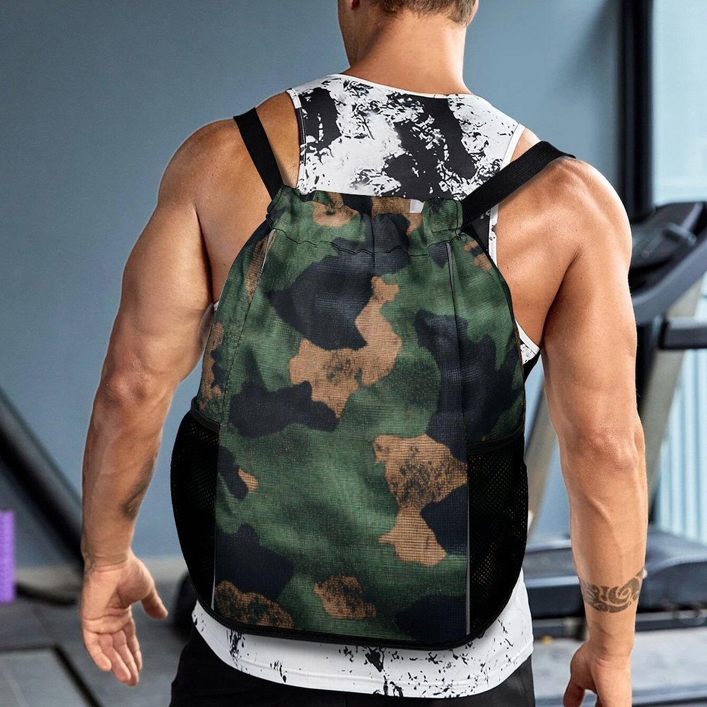 Bolsa deportiva con cordón y bolsillo para cinturón deportivo
