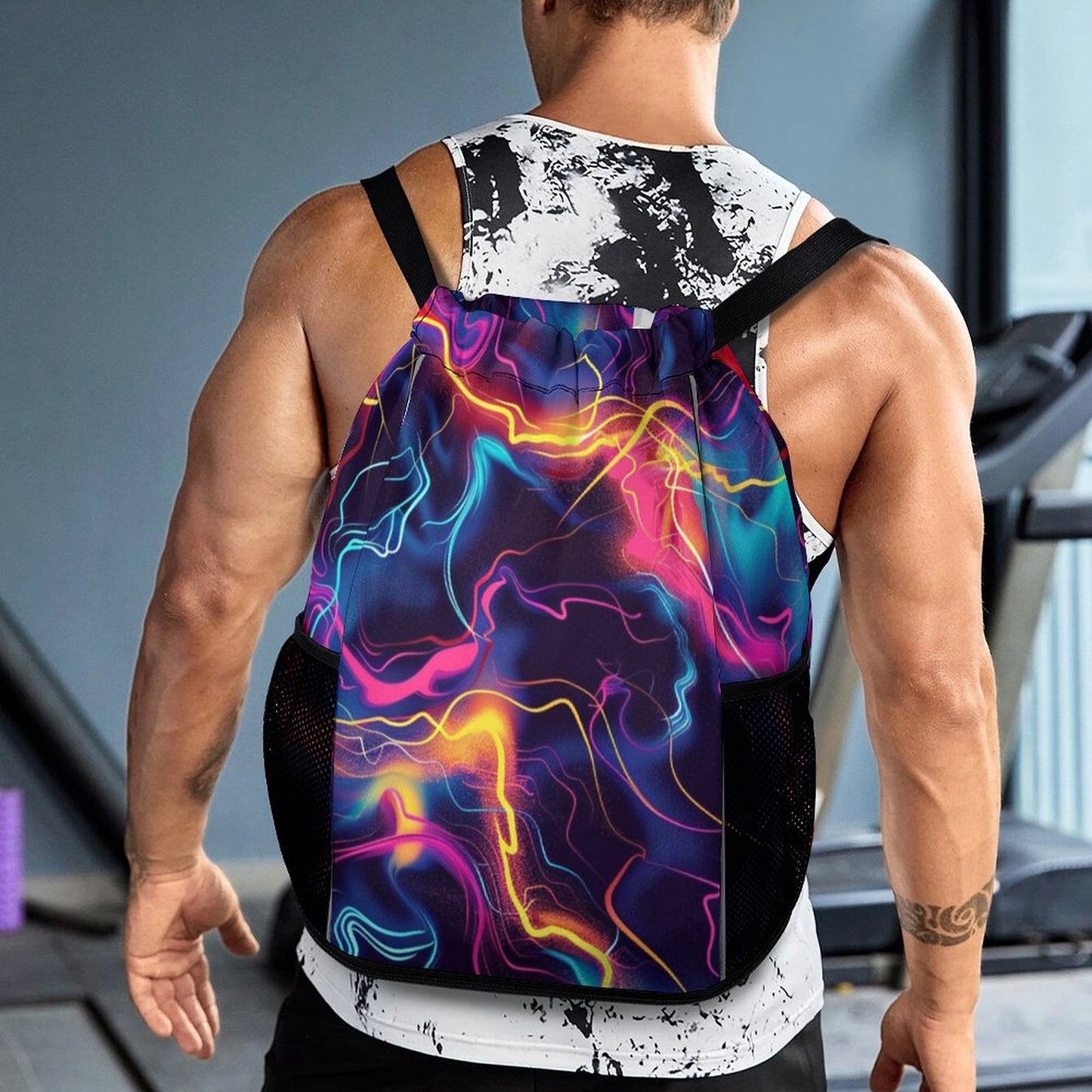 Bolsa deportiva con cordón y bolsillo para cinturón deportivo