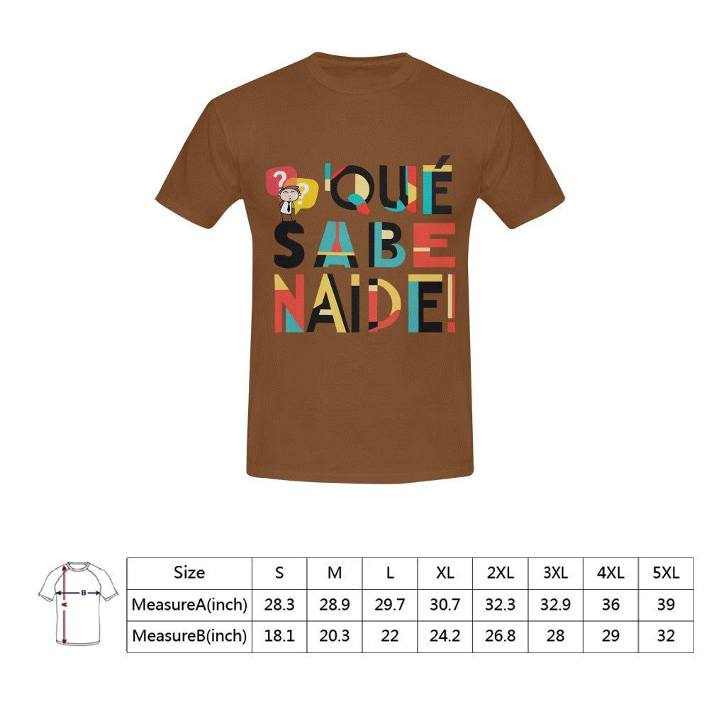 Que sabe naide Camiseta para hombre en talla estadounidense (solo impresión frontal)