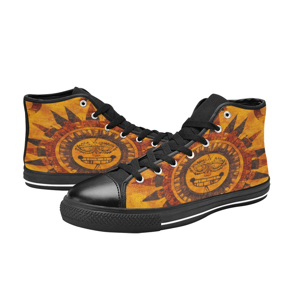 Lonas aztecas Men’s Classic High Top Canvas Shoes (Model 017)