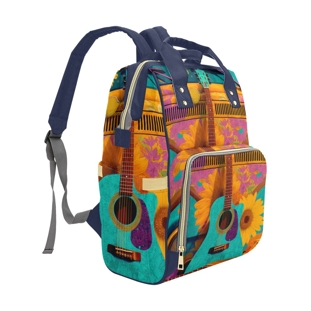Mochila Retro “Vintage Roadtrip” – Diseño Colorido Inspirado en Viajes y Música