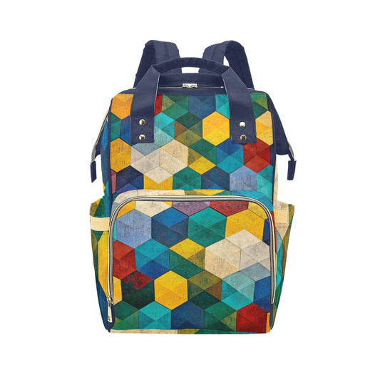 Mochila geométrica Bolsa para pañales multifunción (modelo 1688)