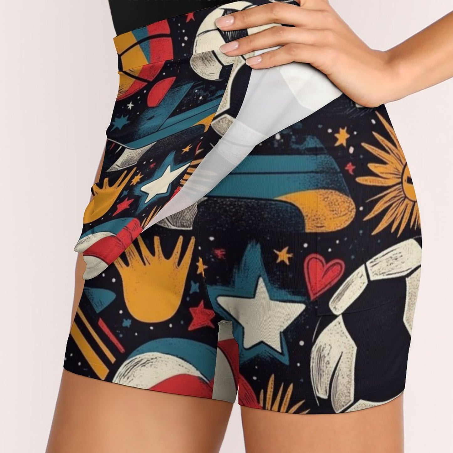 Falda pantalón anti-vaciado de corte A con bolsillo Fútbol