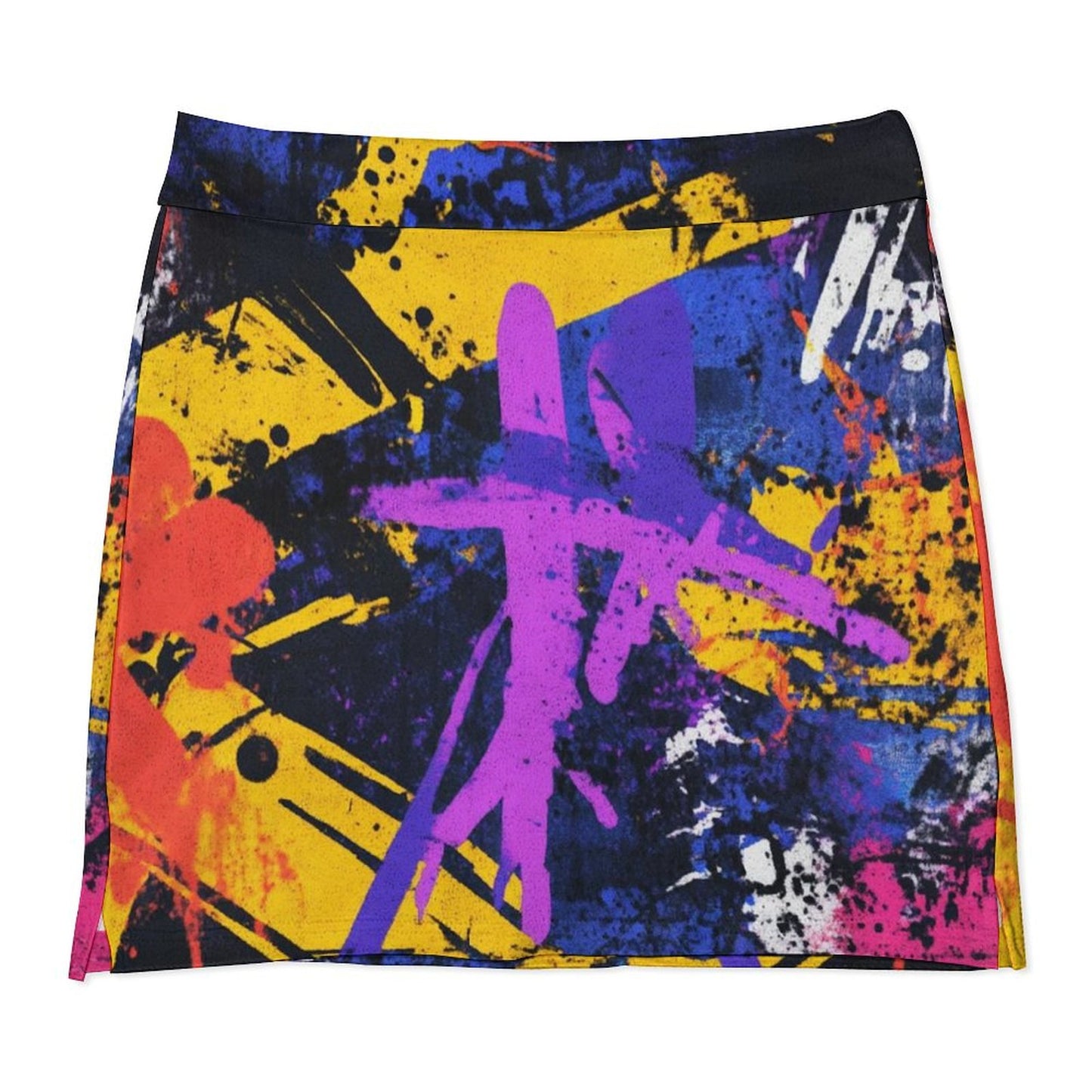 Falda pantalón Graffiti anti-vaciado de corte A con bolsillo