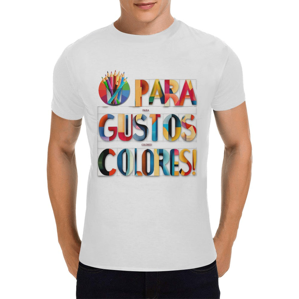 Gustos colores Camiseta para hombre en talla estadounidense (solo impresión frontal)