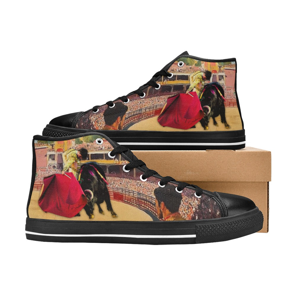 Lonas Martin Morilla torero Zapatos clásicos de lona de caña alta para hombre (modelo 017)