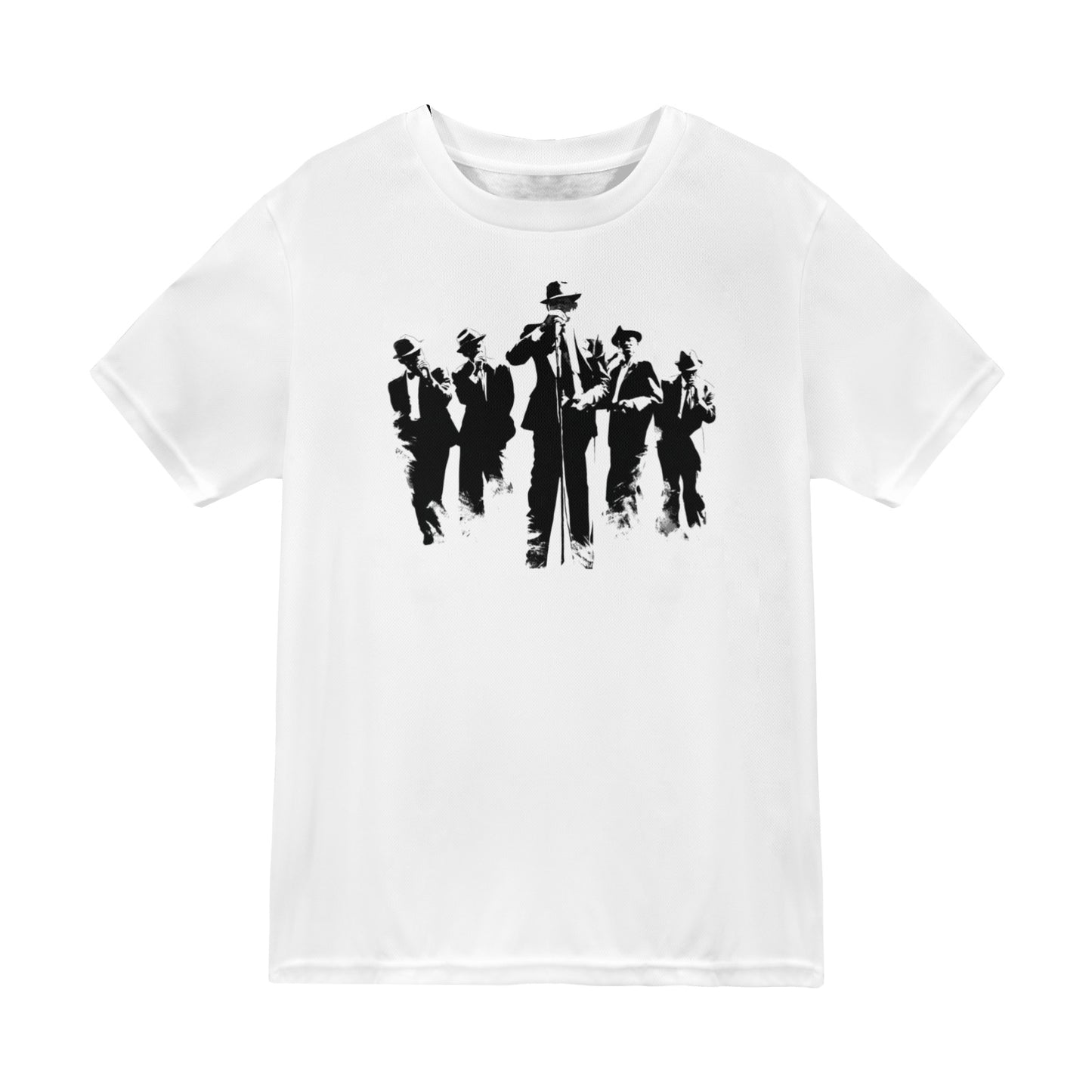 Camiseta Músicos en traje negro BLANCA