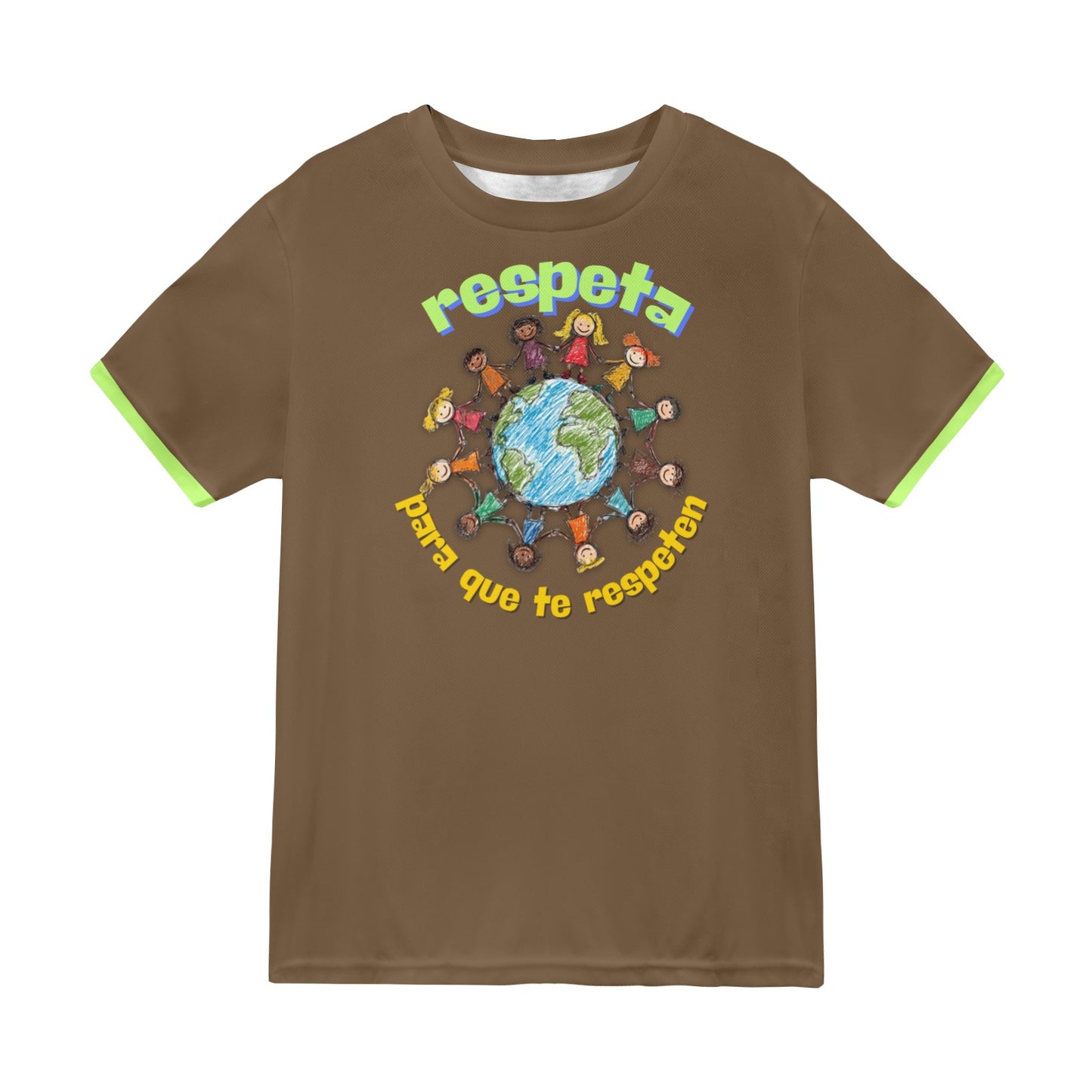 Camiseta Inclusiva – Niños del Mundo Cogidos de la Mano | Mensaje Positivo “Respeta para que te respeten”