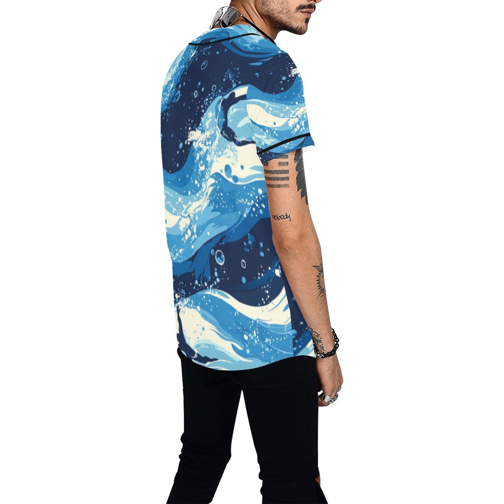 Camiseta de natación con estampado integral de béisbol para hombre (modelo T50)