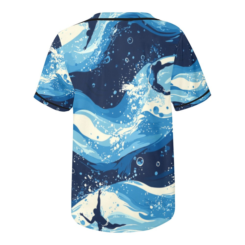 Camiseta de natación con estampado integral de béisbol para hombre (modelo T50)