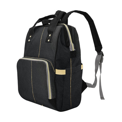 Mochila de Viaje Impermeable Minimalista Negra y Dorada