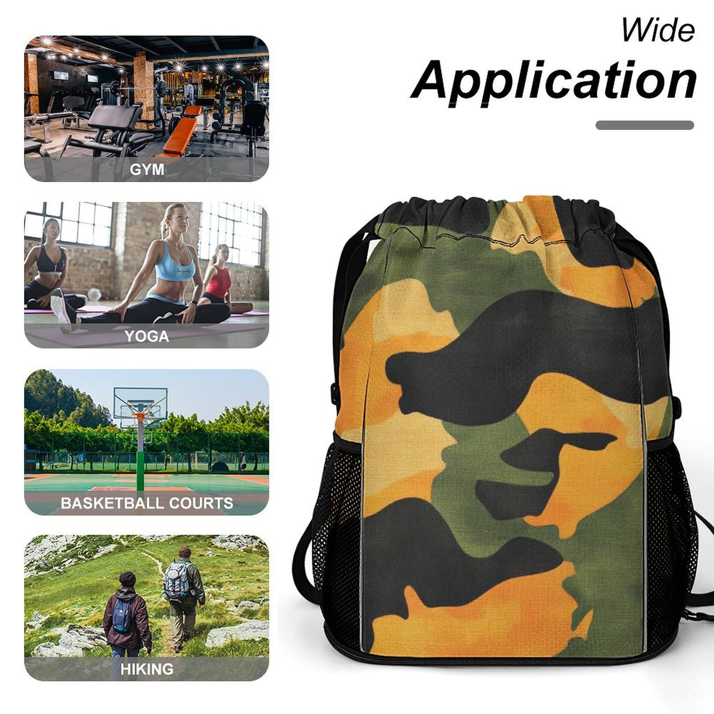 Bolsa deportiva con cordón y bolsillo para cinturón deportivo