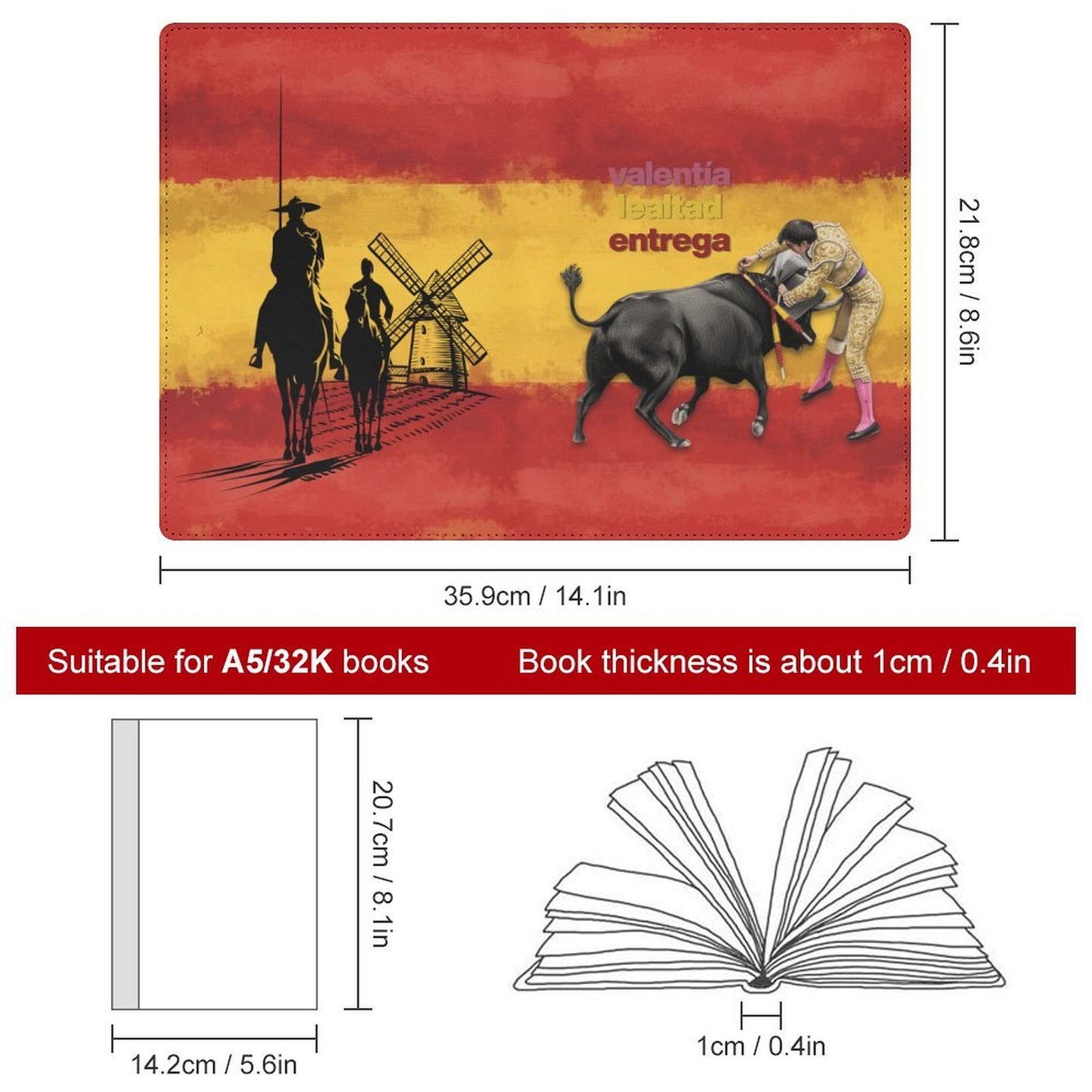 Cubierta de Cuaderno A5 Adrián de Torres "Valentía, Lealtad, Entrega"