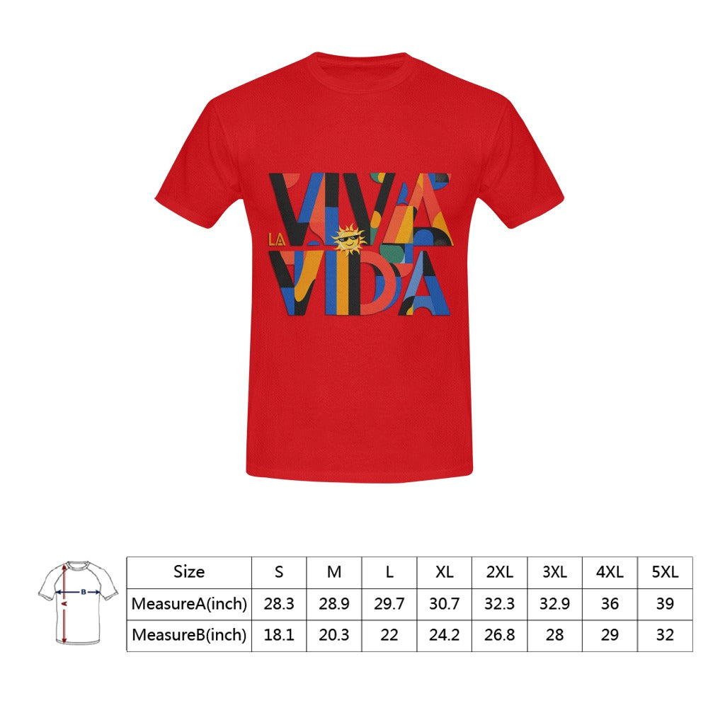 Camiseta "Viva la vida" para hombre, talla estadounidense (solo impresión frontal)