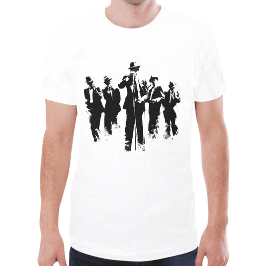 Camiseta Músicos en traje negro BLANCA