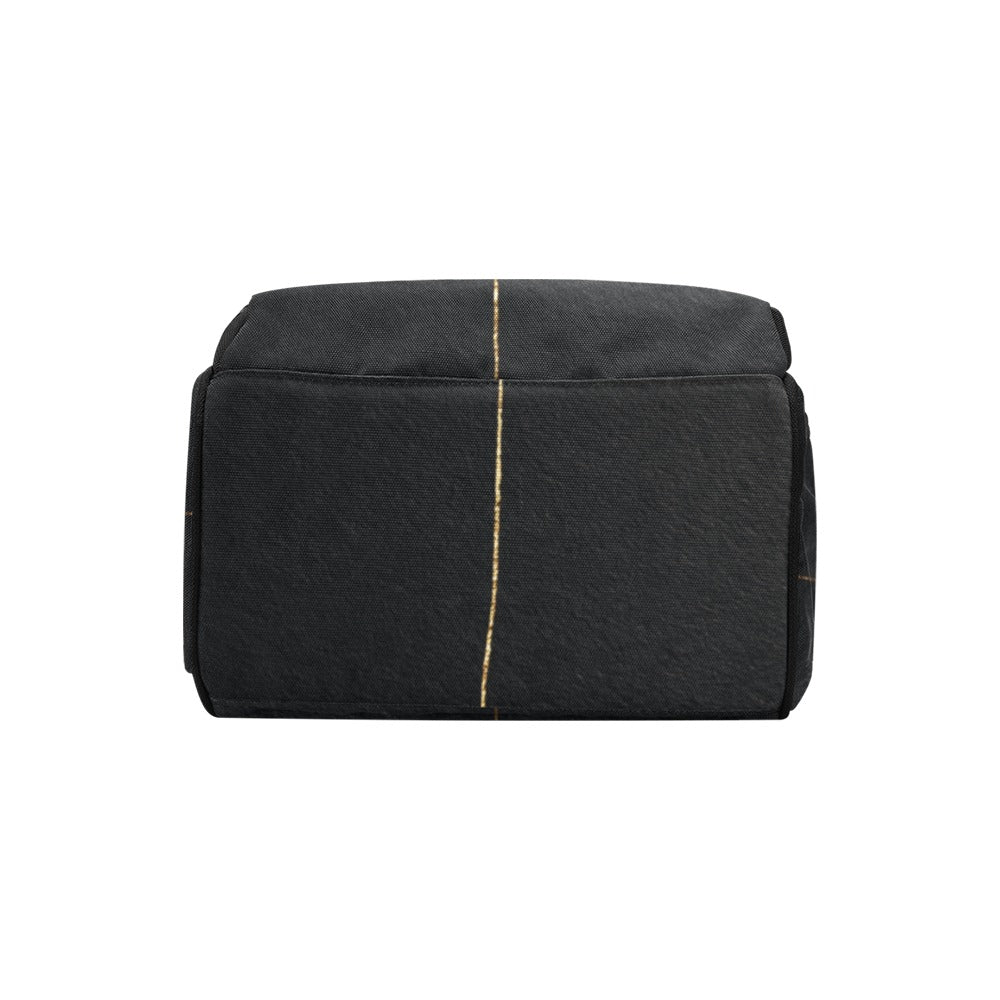 Mochila de Viaje Impermeable Minimalista Negra y Dorada