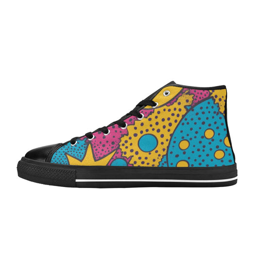 Lonas pop art Zapatos clásicos de lona de caña alta para mujer (modelo 017)