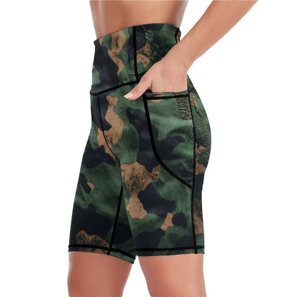 Pantalones Cortos Yoga Camuflaje Militar: Rendimiento Táctico