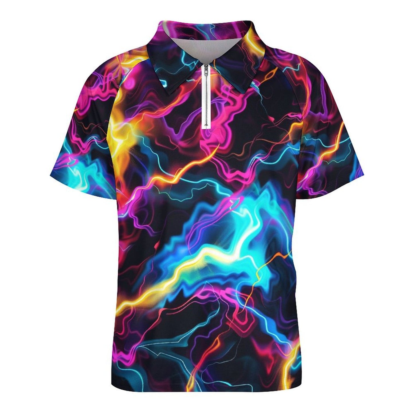 Camiseta deportiva de manga corta con cremallera para hombre
