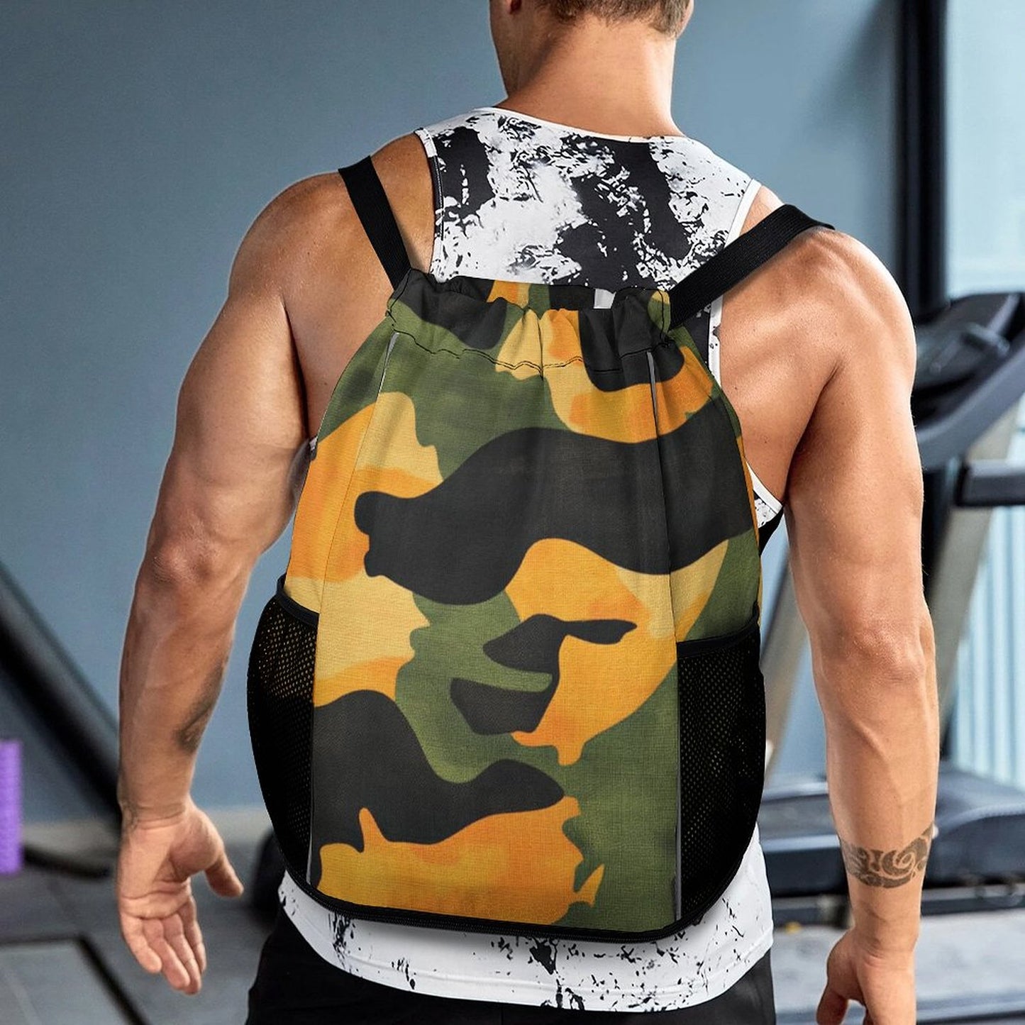 Bolsa deportiva con cordón y bolsillo para cinturón deportivo
