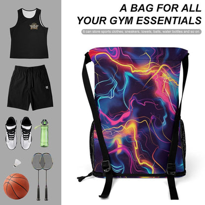 Bolsa deportiva con cordón y bolsillo para cinturón deportivo