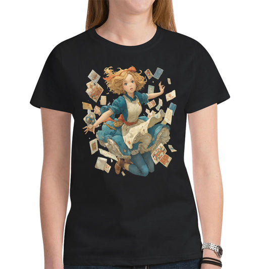 Camiseta Alicia en el País de las Maravillas NEGRA