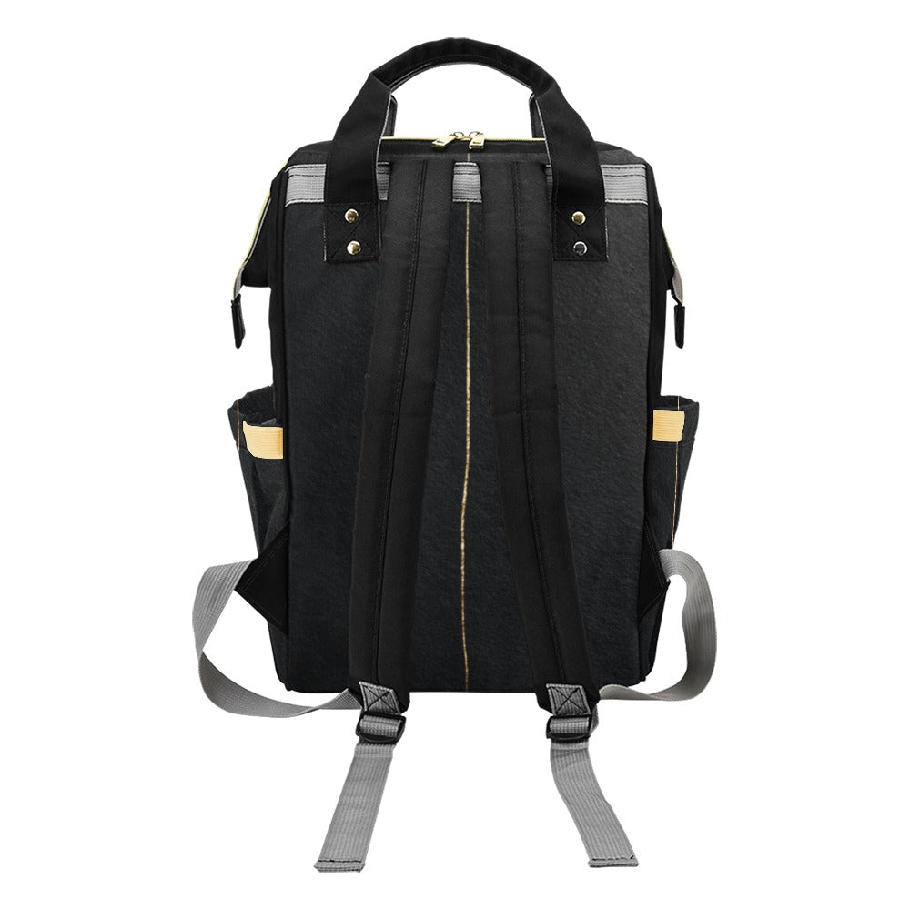 Mochila de Viaje Impermeable Minimalista Negra y Dorada
