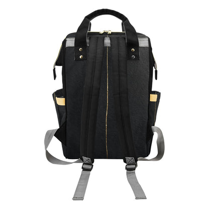 Mochila de Viaje Impermeable Minimalista Negra y Dorada