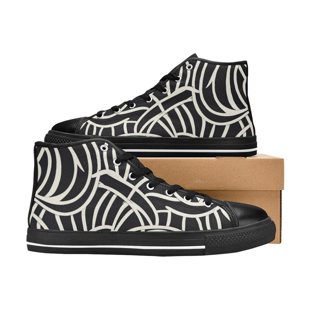 Lonas minimalista Zapatos clásicos de lona de caña alta para hombre (modelo 017)
