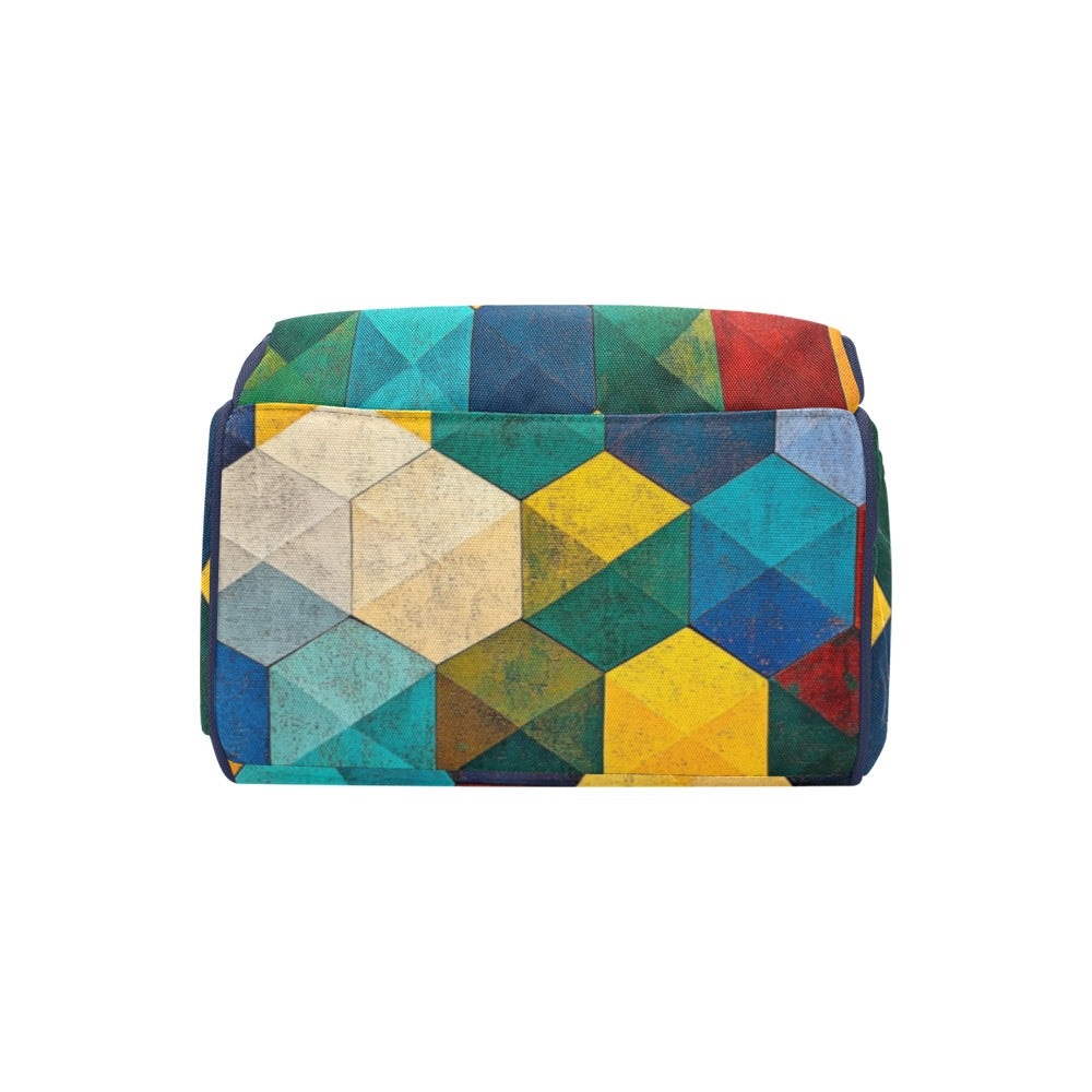 Mochila geométrica Bolsa para pañales multifunción (modelo 1688)