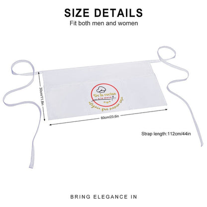 Medio delantal impermeable Personalizado con Bolsillos – Diseño Único para Casa, Bar o Restaurante