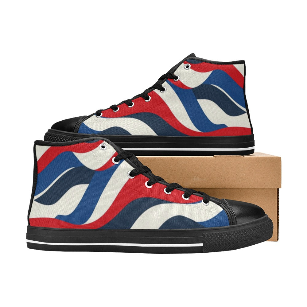 Lonas USA Zapatos clásicos de lona de caña alta para mujer (modelo 017)
