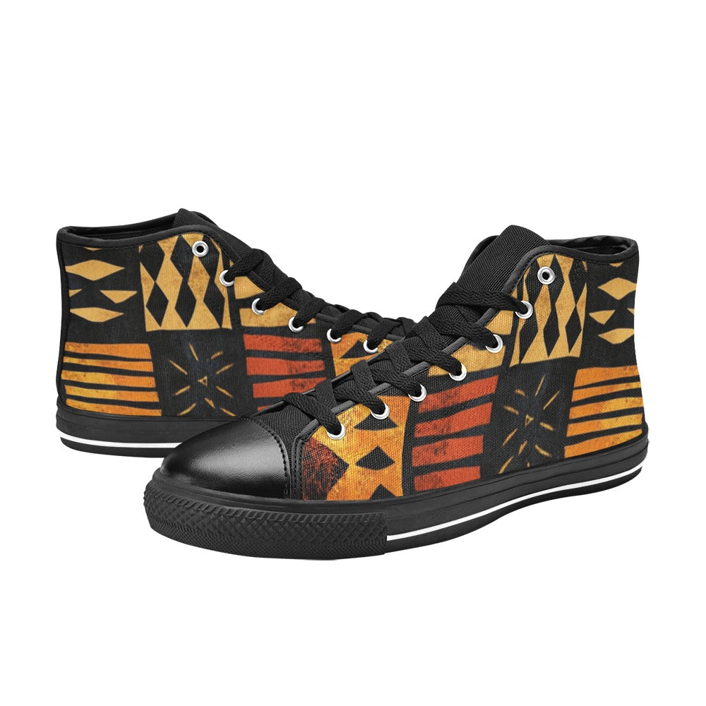 Lonas tribales Zapatos clásicos de lona de caña alta para mujer (modelo 017)
