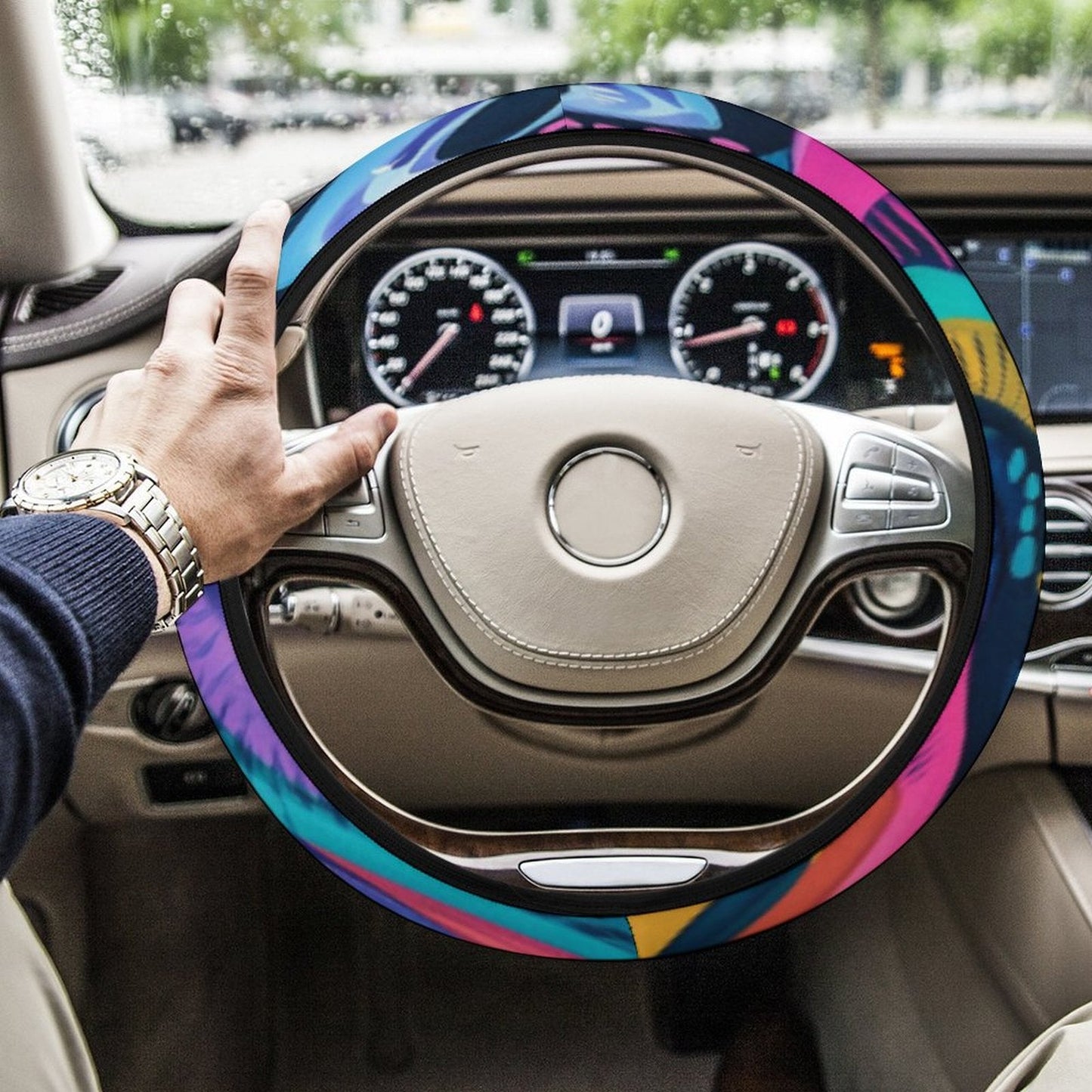 Funda para Volante Patrón de Colores: Estilo y Protección