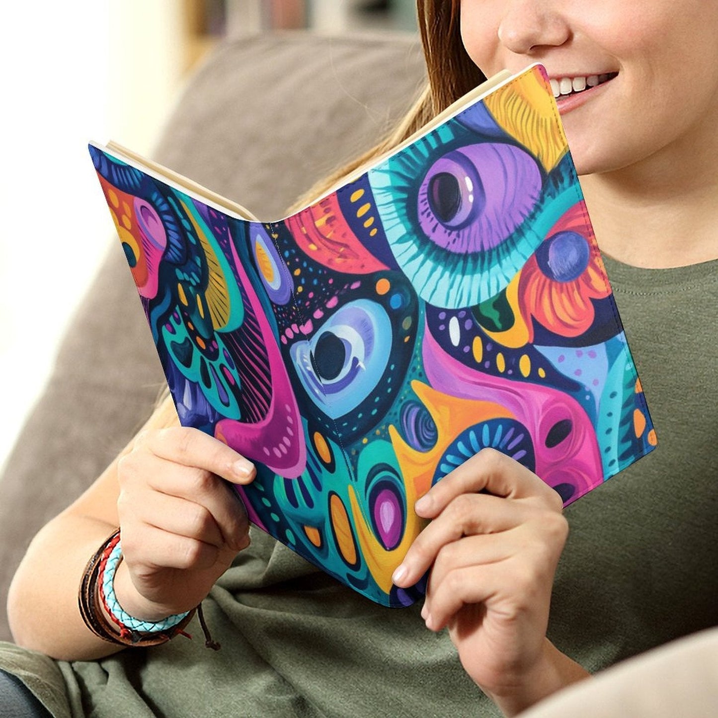 Cubierta de Cuaderno Personalizado Psicodélico (A5): Explosión de Color