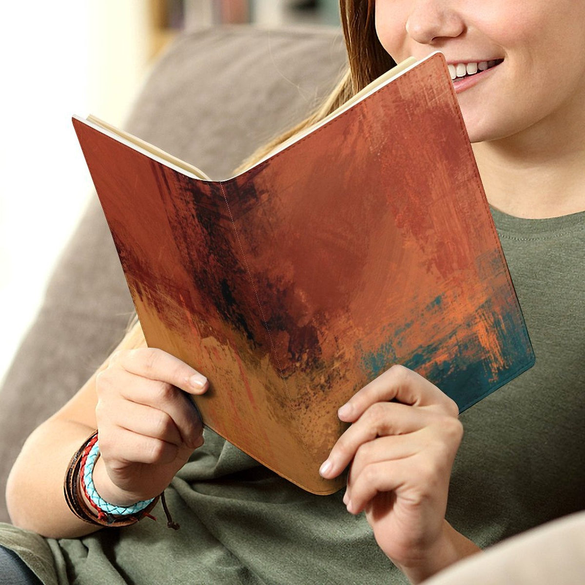 Cubierta de Cuaderno Personalizado "Atardecer Cálido" | PU Premium A5