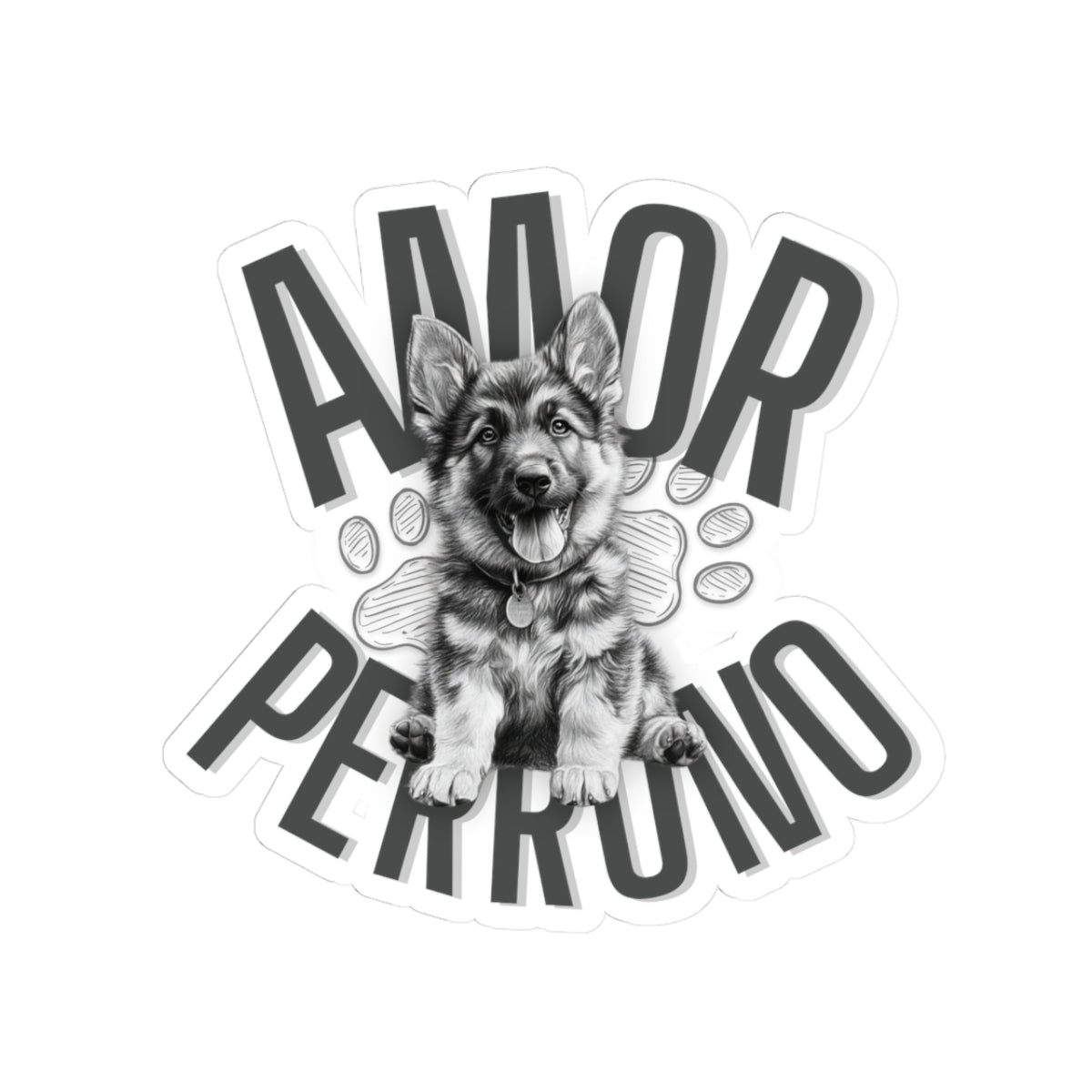 Lindas pegatinas troqueladas con diseño de amor de perros: ¡perfectas para los amantes de las mascotas!