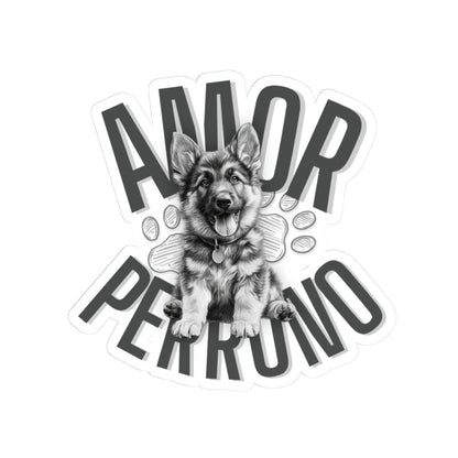 Lindas pegatinas troqueladas con diseño de amor de perros: ¡perfectas para los amantes de las mascotas!